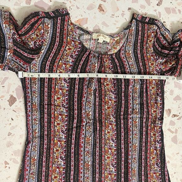 Fat face multi color striped ditsy floral short sleeve tunic top - Picture 8 of 11